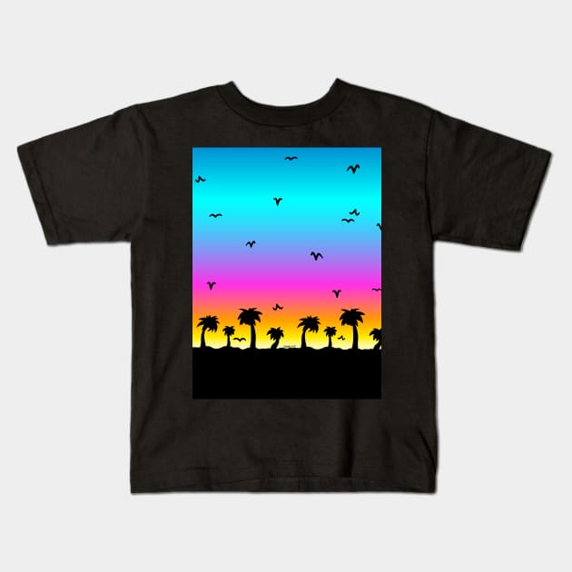 Sunset On The Beach Kids T-Shirt by Jan Grackle